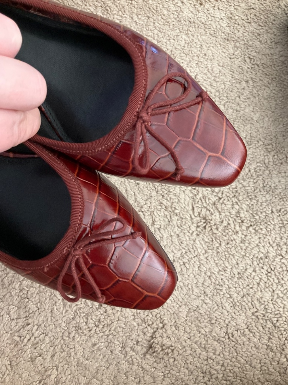 Veronica Beard Cecile Bow Crocodile Leather Pumps - Picture 8 of 9